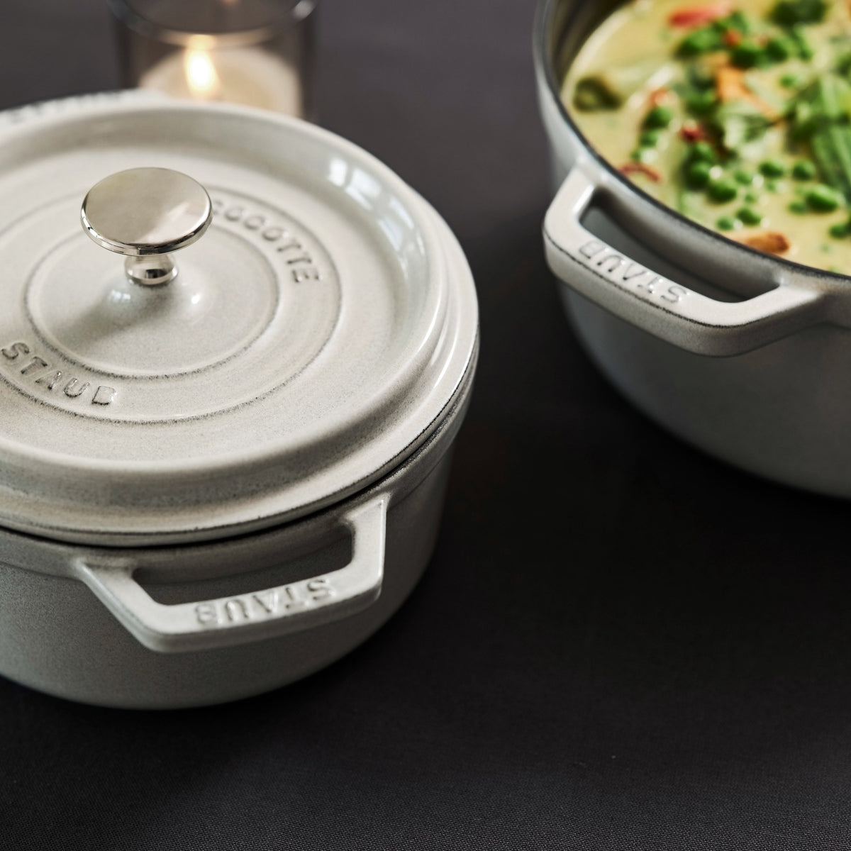 Staub 2.75-quart White Truffle Round Dutch Oven