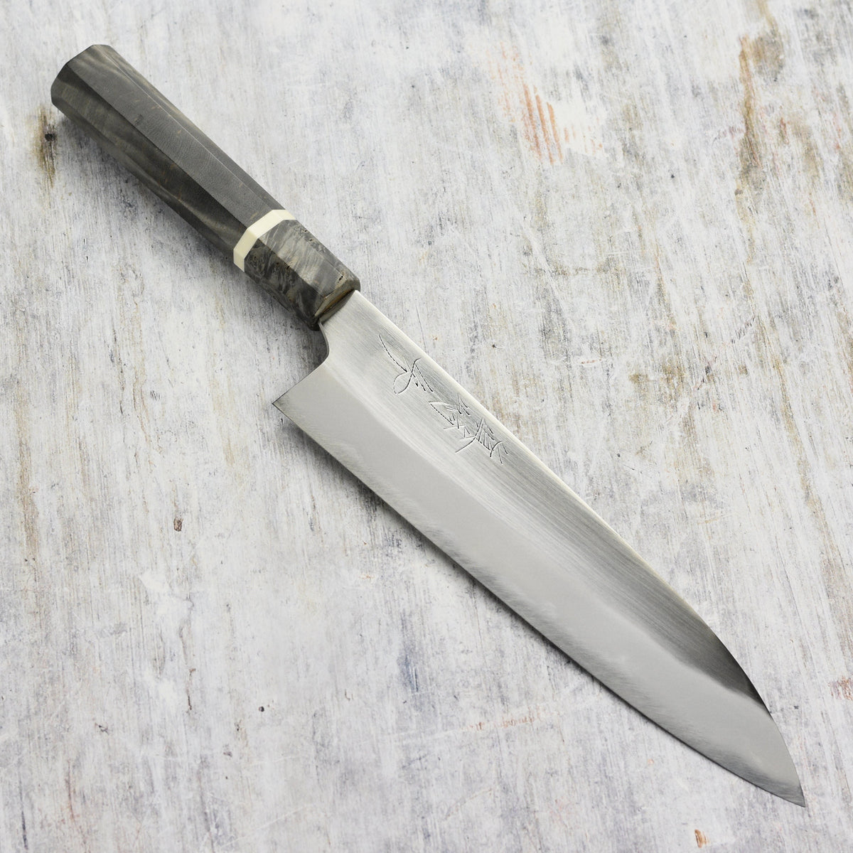 Mazaki Hon-Sanmai Shirogami #2 Migaki 9" Gyuto