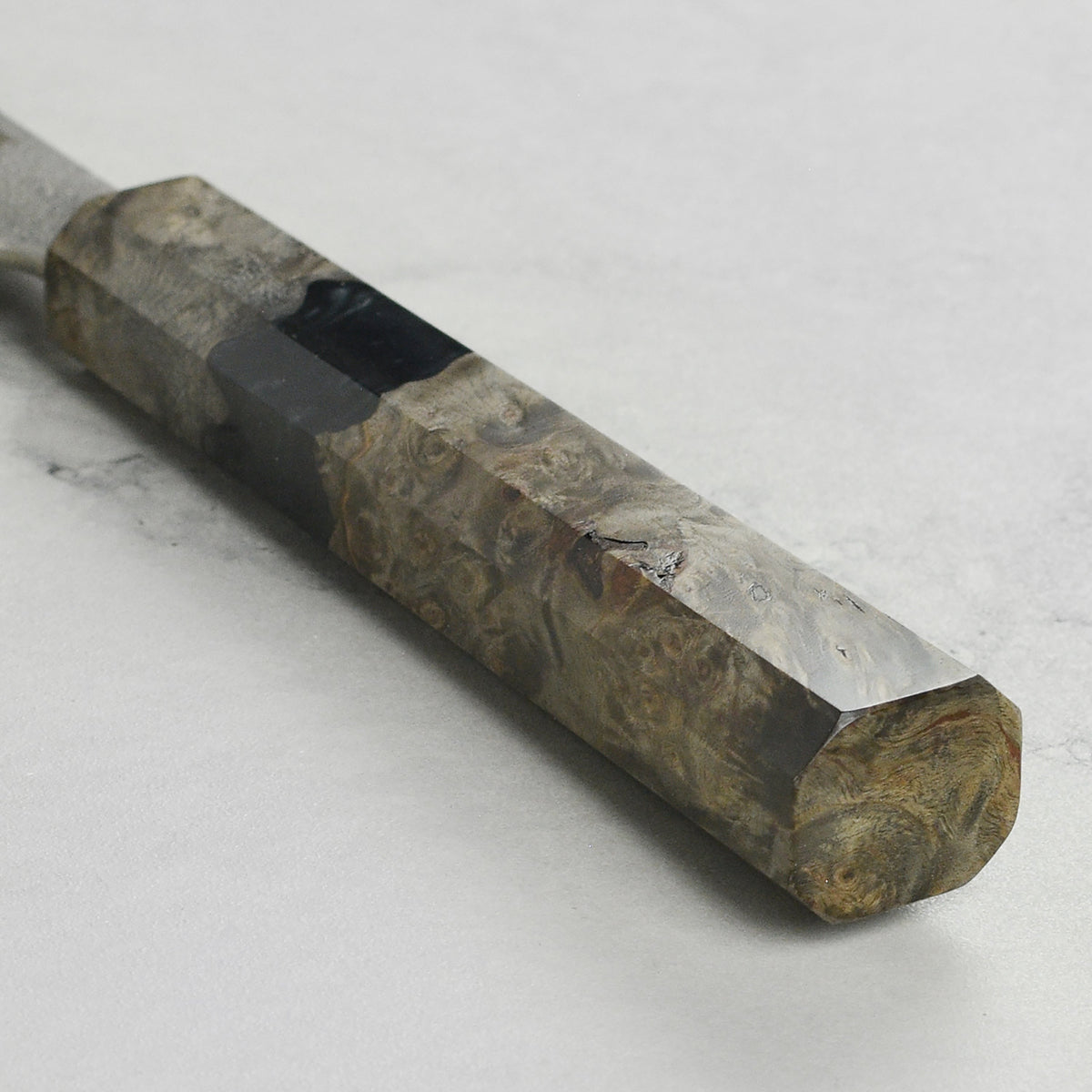 Yoshikane SKD Nashiji Stainless Clad 8.25" Kiritsuke, Stabilized Birch