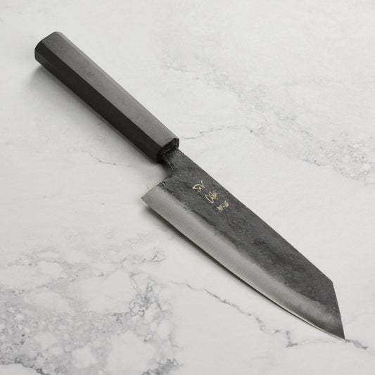 Hatsukokoro Kurogane Aogami #2 Kurouchi 6.5" Bunka
