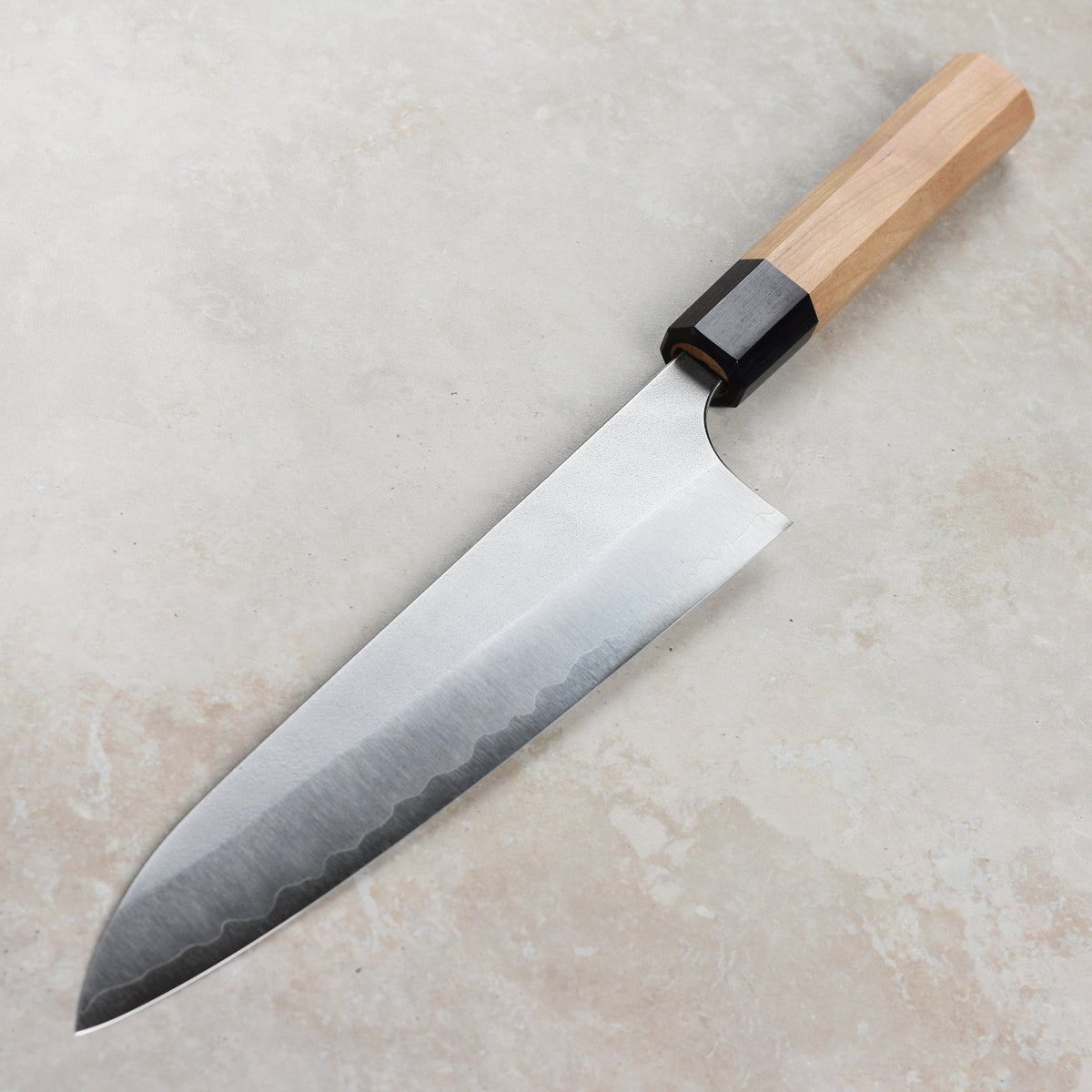 Yoshimi Kato Ginsan Nashiji Stainless Clad 8.25" Gyuto