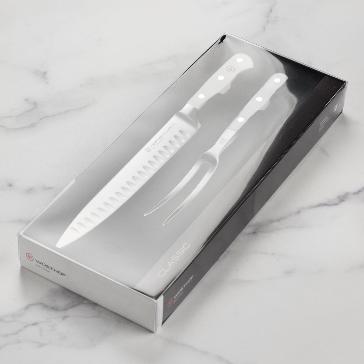 Wusthof Classic White 2 Piece Hollow Edge Carving Set