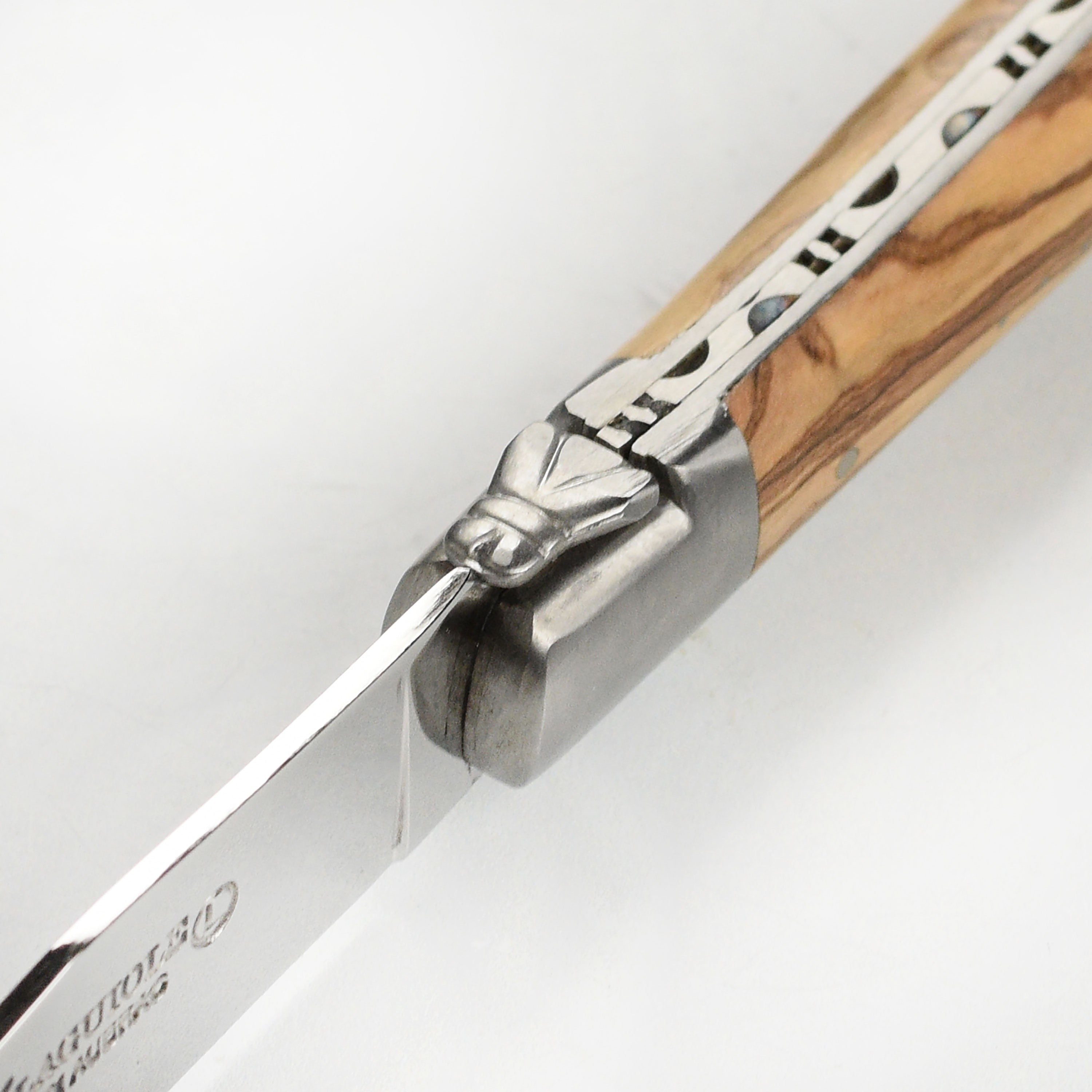 Laguiole en Aubrac 6 Piece Stainless Steel Steak Knife Set with Olive Wood Handles