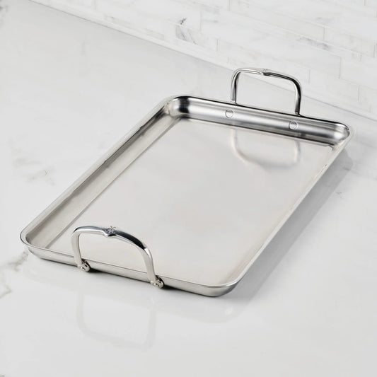Hestan Tri-Ply Double Burner Griddle, 21" x 13"