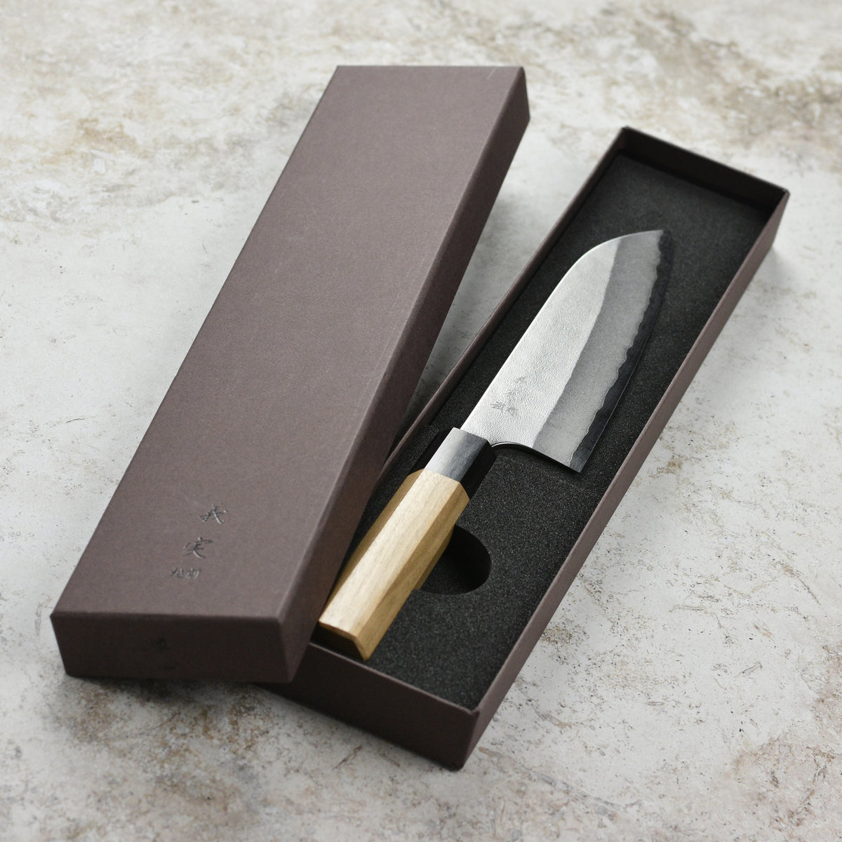 Yoshimi Kato Aogami Super Nashiji Stainless Clad 6.7" Santoku