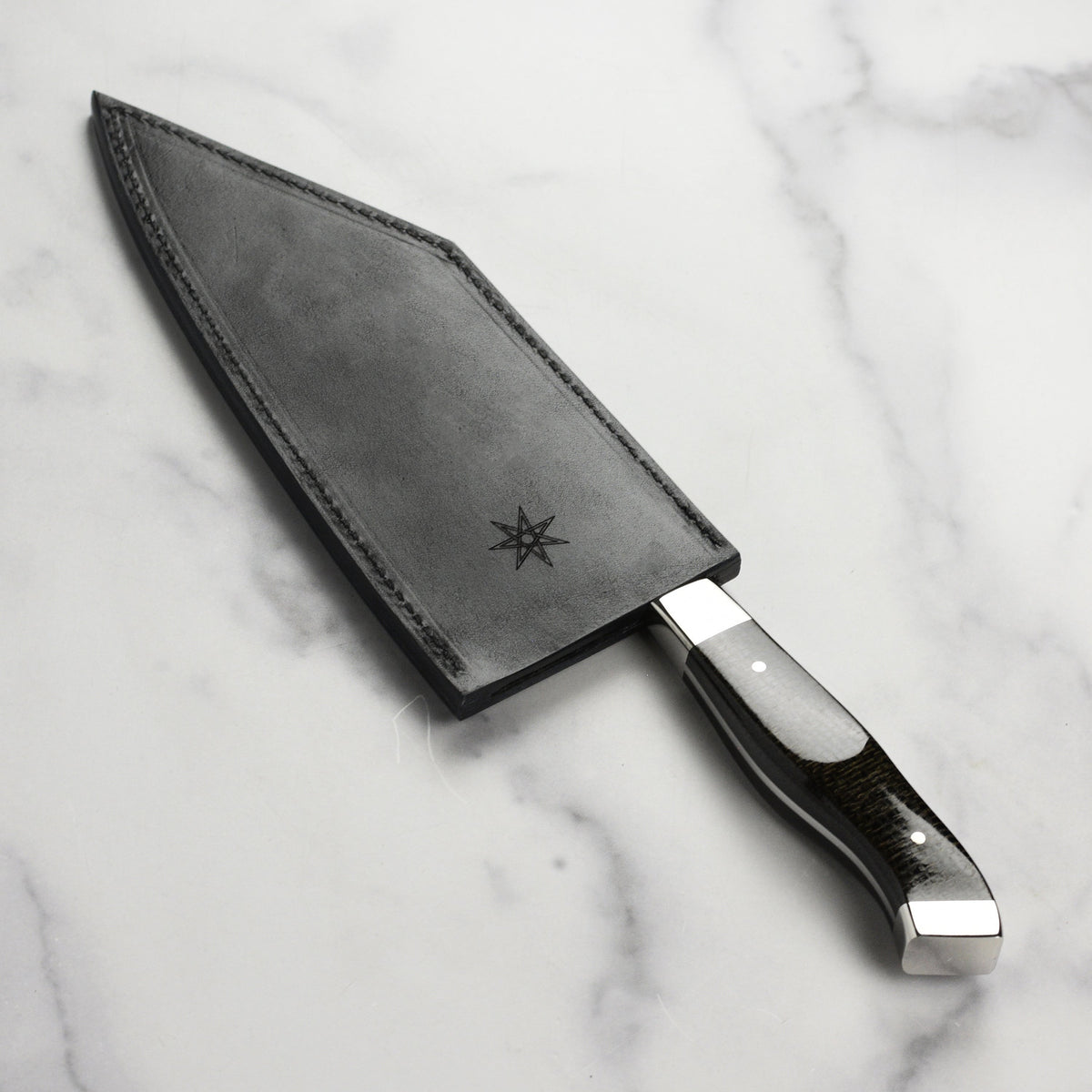 Town Cutler Carbon Pommel 7.5" Chopper with Leather Sheath