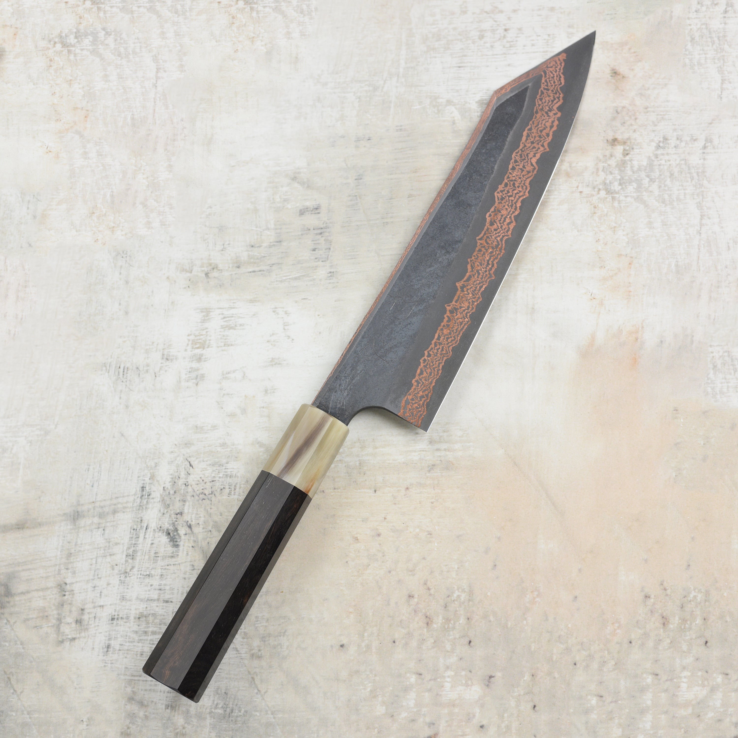 Hatsukokoro Yorokobi SLD Kurouchi Copper Damascus 8.25" Kiritsuke