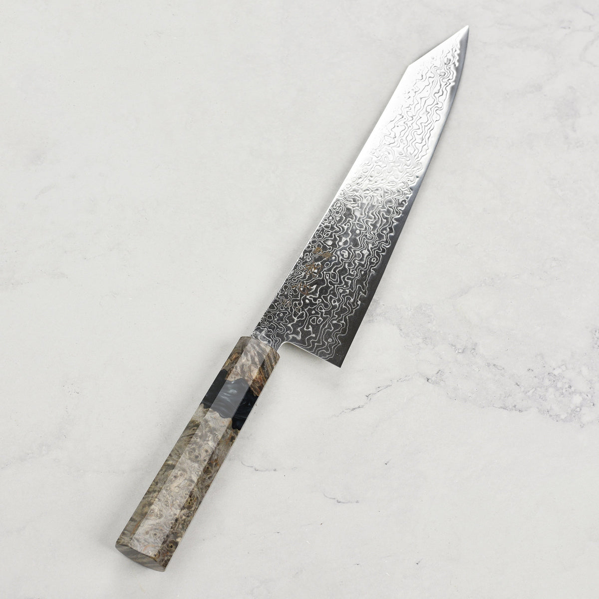 Hatsukokoro Ryuhyo SG2 Damascus 8.25" Kiritsuke Gyuto, Stabilized Birch