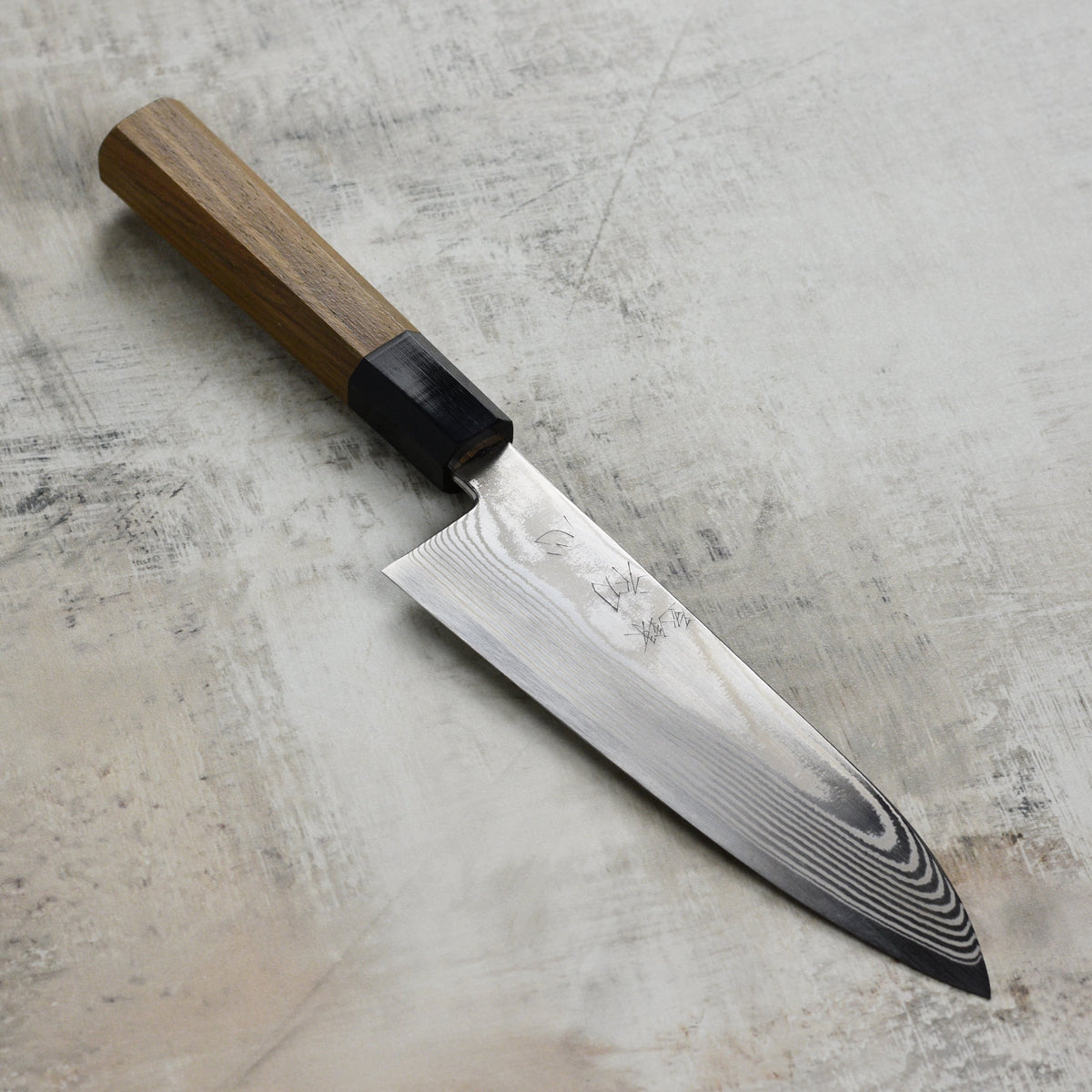 Hatsukokoro Ginsou Ginsan Damascus 7" Santoku