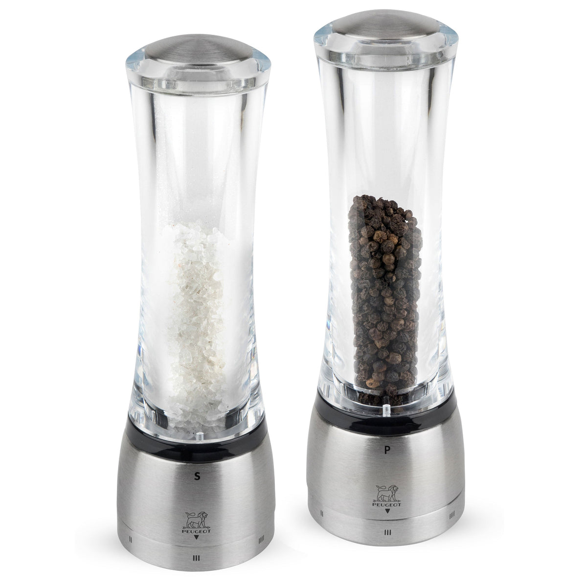 Peugeot Daman 8" u'Select Acrylic & Stainless Steel Salt & Pepper Mill Set