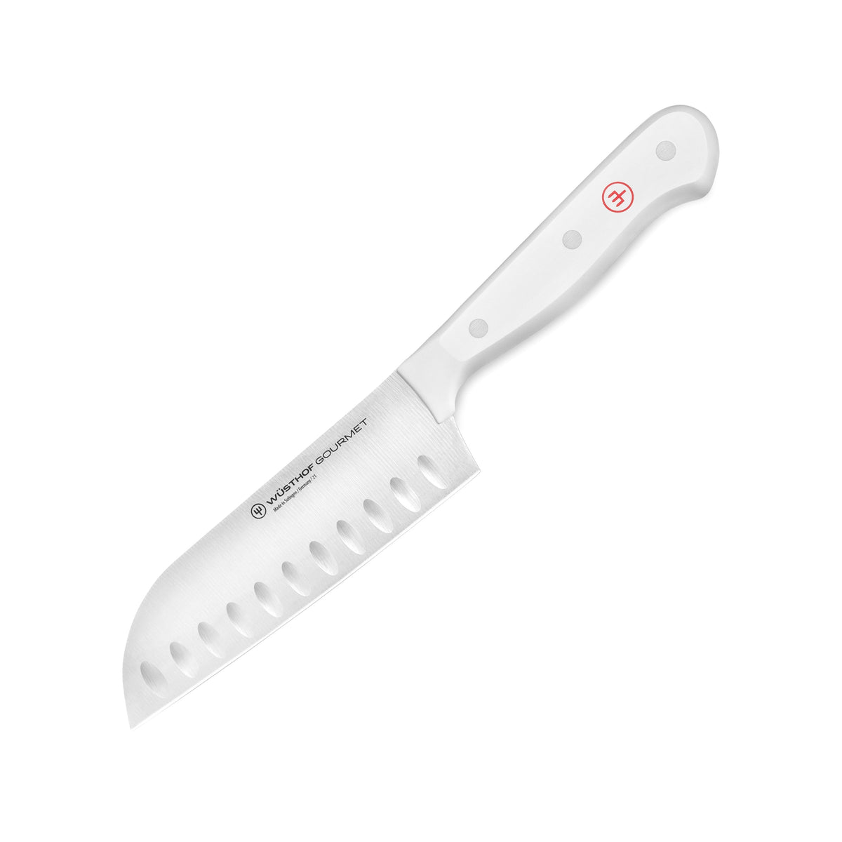 Wusthof Gourmet 5" Hollow Edge Santoku Knife, White Handle