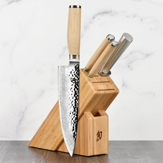 Shun Premier Blonde 5 Piece Slimline Knife Block Set