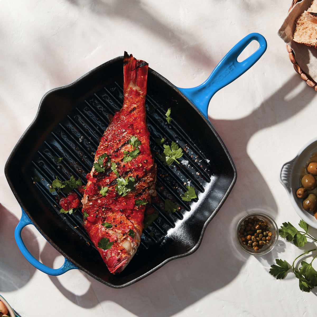 Le Creuset Signature Cast Iron 10.25" Marseille Square Grill Pan