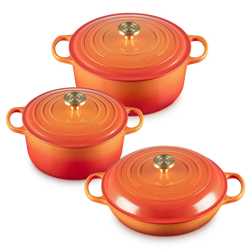 Le Creuset Signature Cast Iron Flamme Doree 6 Piece Cookware Set