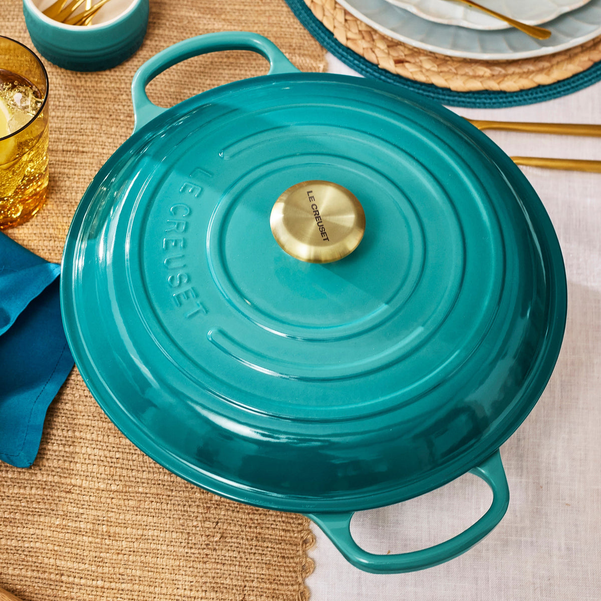 Le Creuset Signature Cast Iron 5-quart Bleu Riviera Braiser