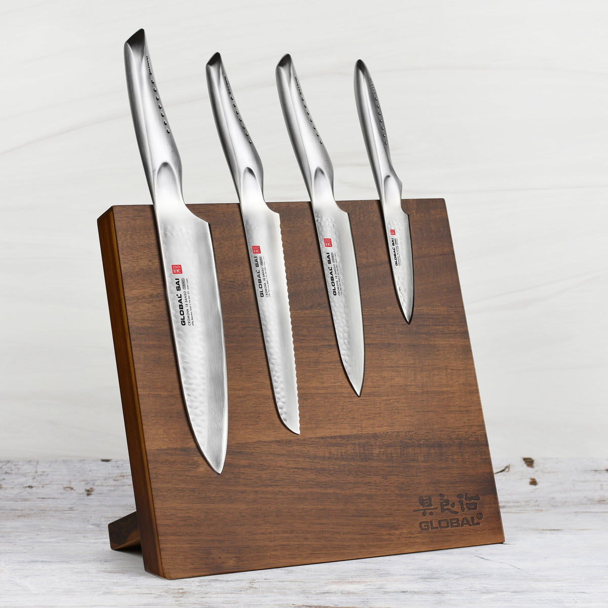 Global Sai 5 Piece Magnetic Knife Block Set