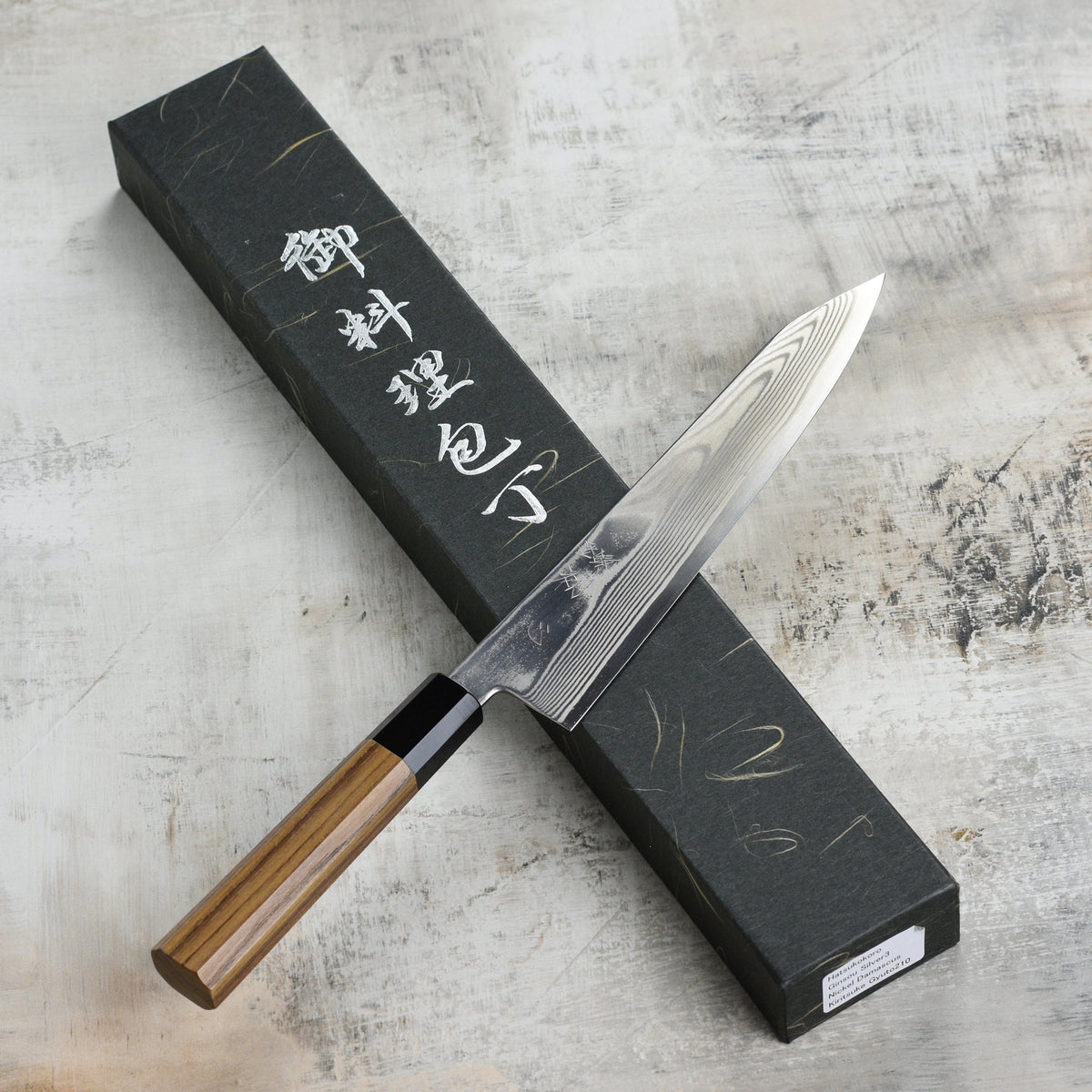 Hatsukokoro Ginsou Ginsan Damascus 8.25" Kiritsuke Gyuto