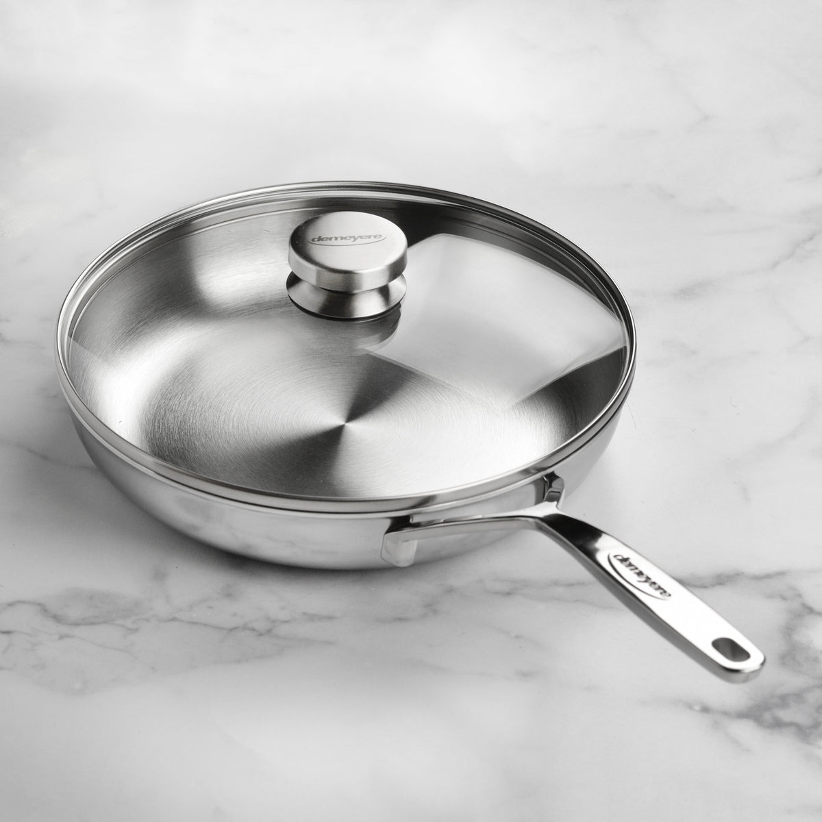 Demeyere 5-Plus 11" Stainless Steel Fry Pan with Glass Lid