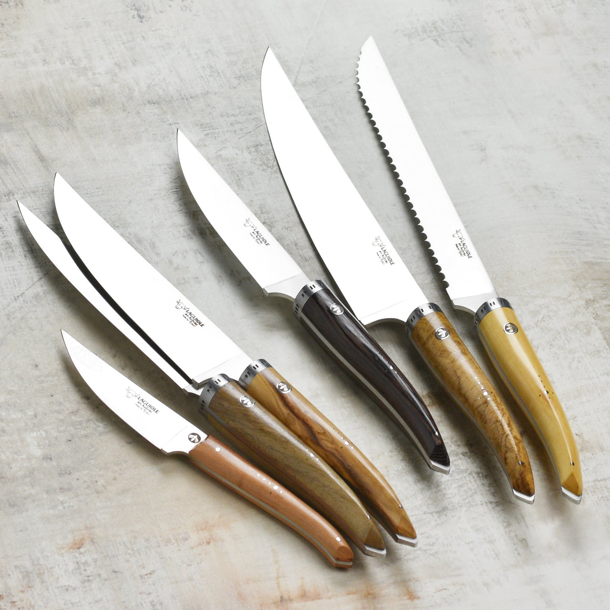 Laguiole en Aubrac 7 Piece Magnetic Knife Block Set