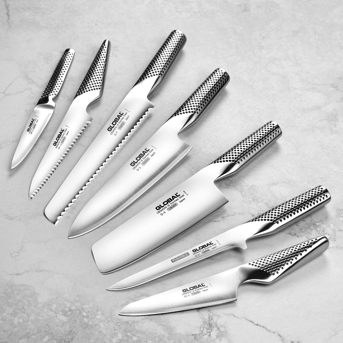 Global Kanpeki 10 Piece Knife Block Set, Acacia