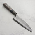 Yoshikane SKD Nashiji Stainless Clad 6.5" Santoku, Stabilized Birch