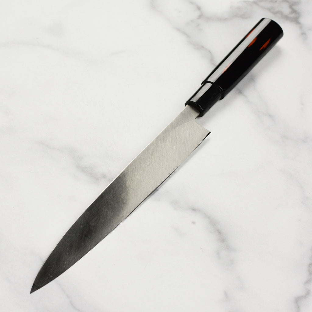 Takayuki Shikisai Kasumitogi Carbon Steel 9.4" Single-Bevel Yanagiba with Saya