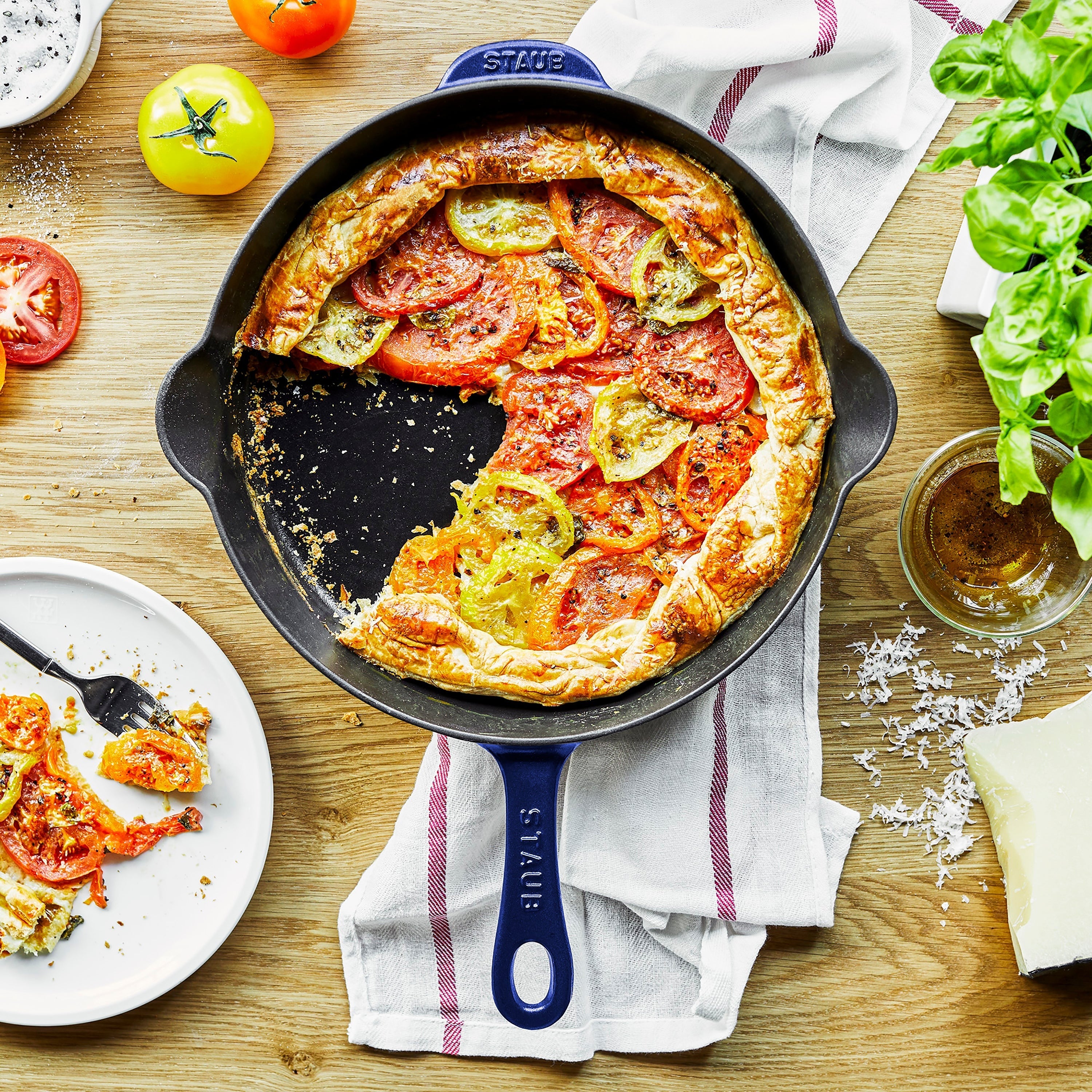 Staub 11" Sapphire Blue Cast Iron Deep Traditional Skillet
