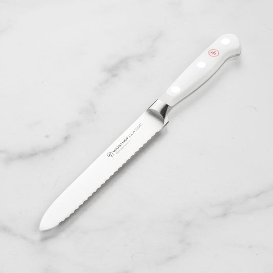 Wusthof Classic White 5" Serrated Utility Knife
