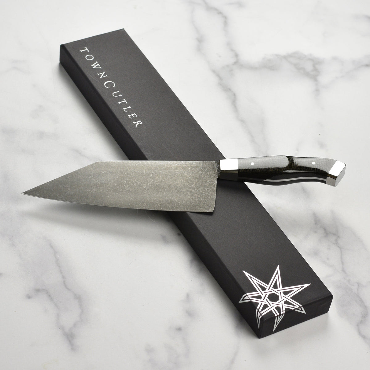 Town Cutler Carbon Pommel 7.5" Chopper with Leather Sheath