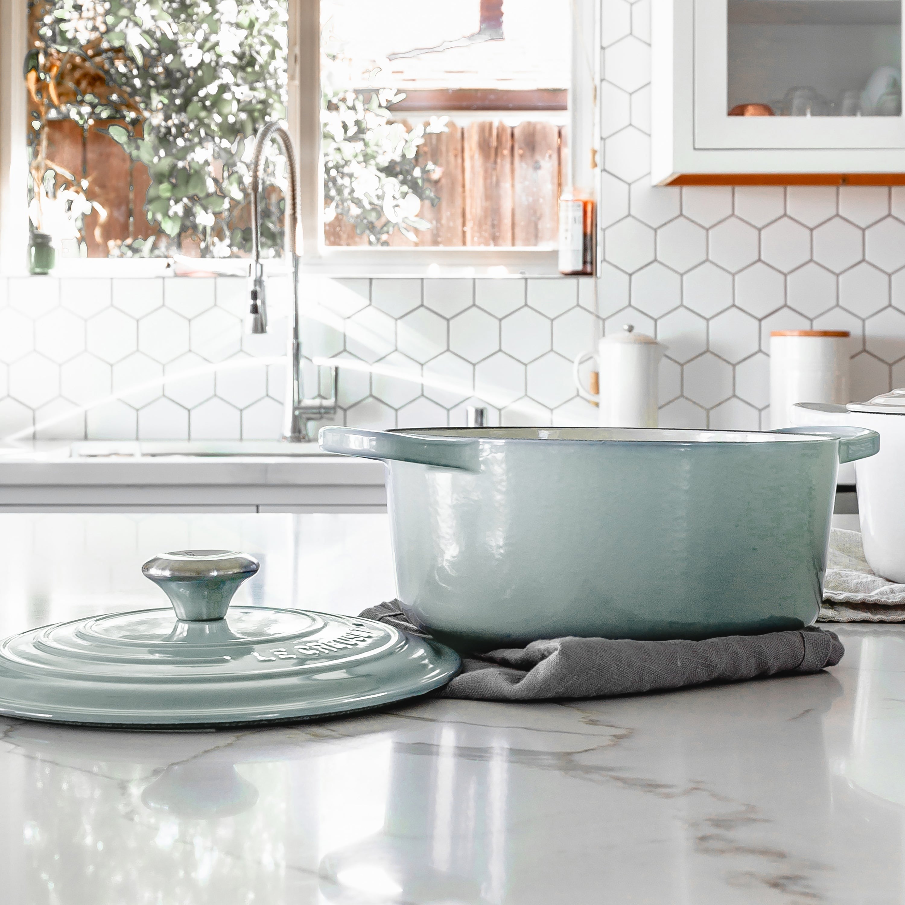 Le Creuset Signature Cast Iron 9-quart Sea Salt Round Dutch Oven
