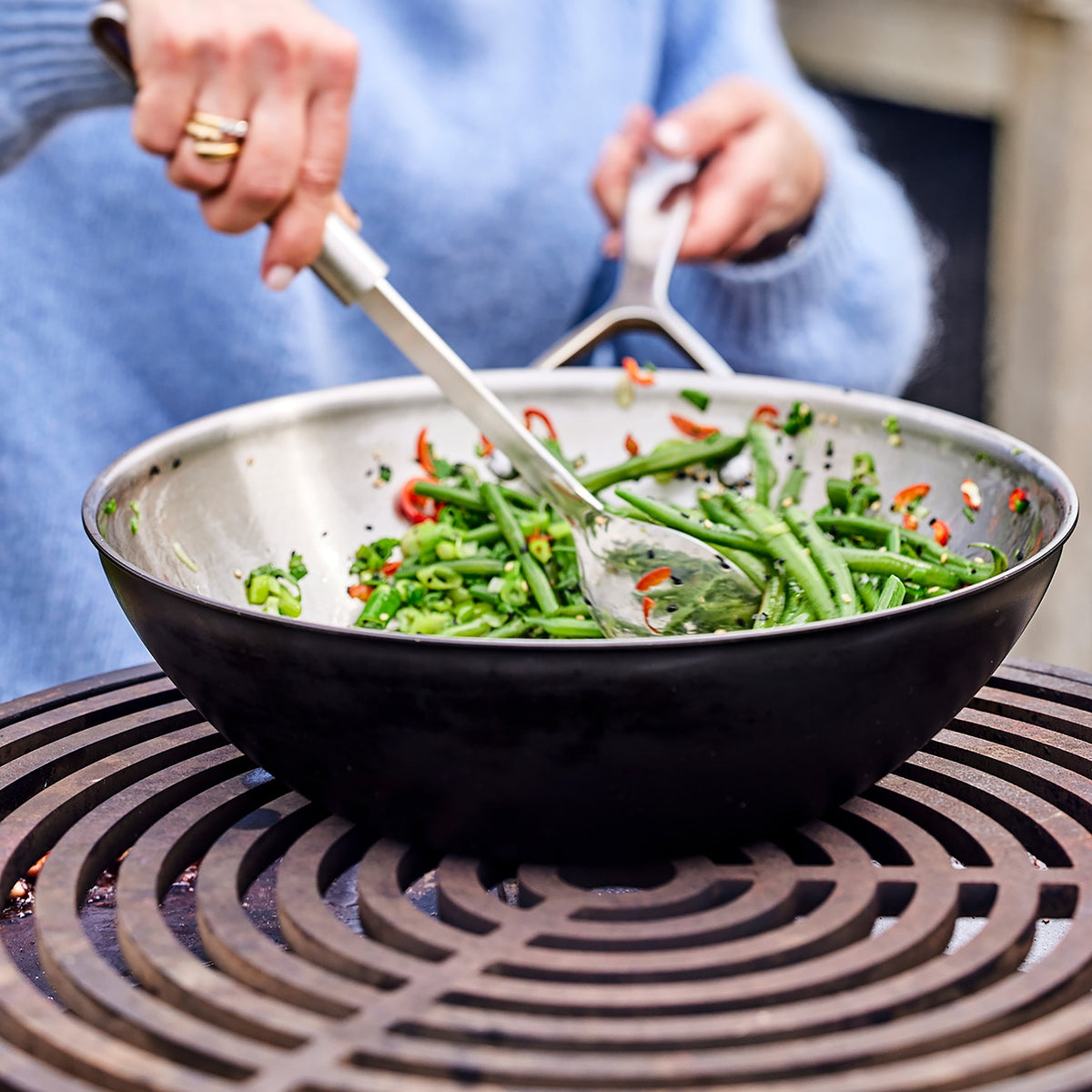 Demeyere Black 3.2-quart Flat Bottom Wok