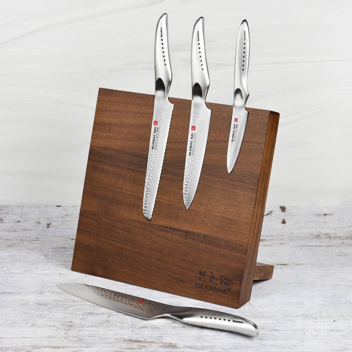 Global Sai 5 Piece Magnetic Knife Block Set