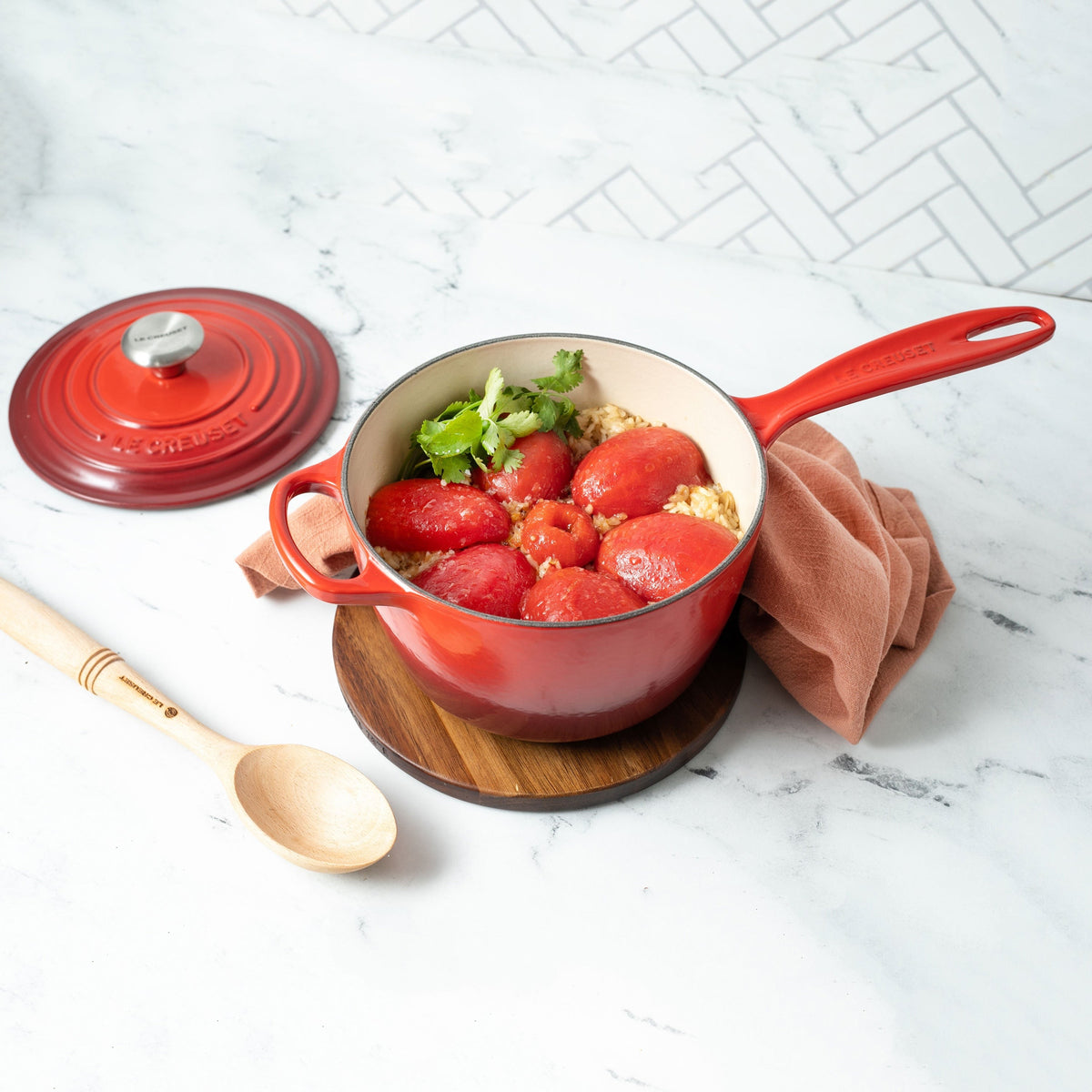 Le Creuset Signature Cast Iron 2.25-quart Cerise Saucepan