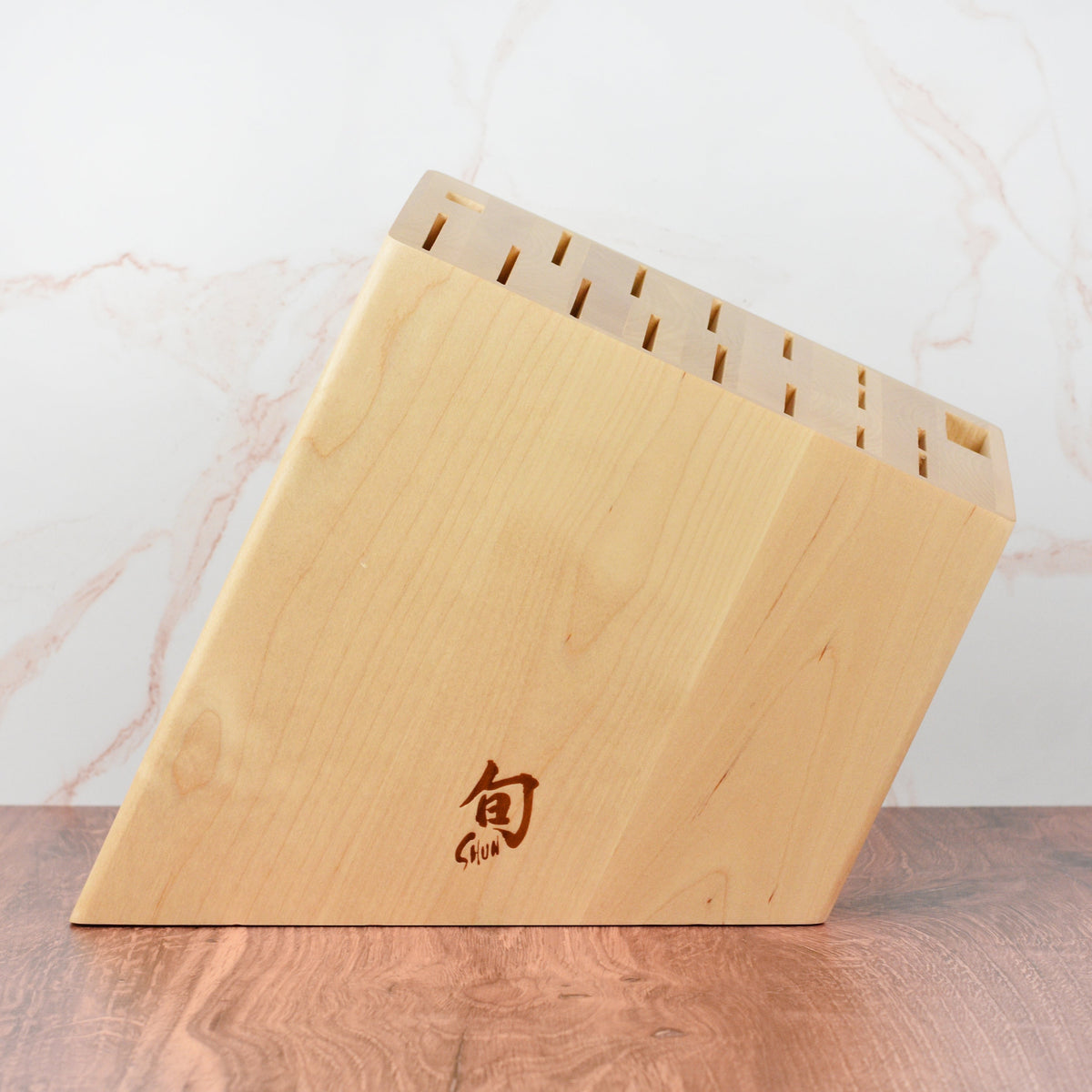Shun 17 Slot Angled Birch Knife Block