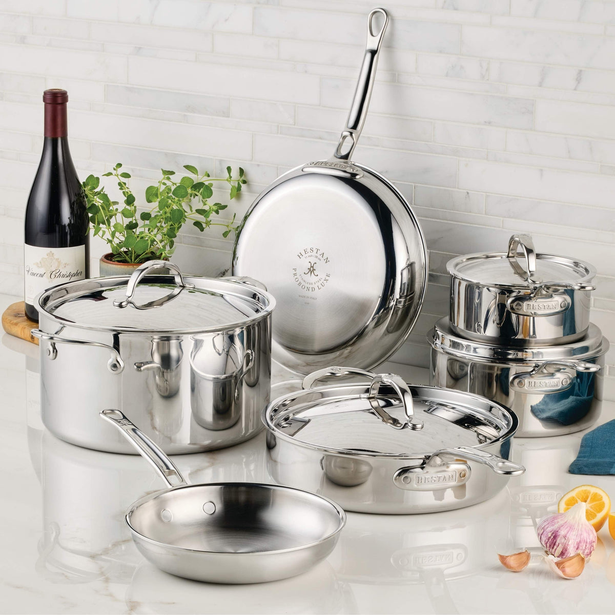 Hestan ProBond Luxe 17 Piece Stainless Steel Cookware Set