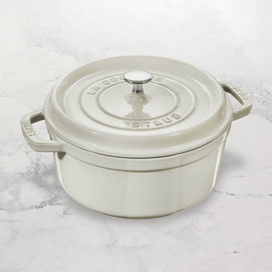 Staub 7-quart White Truffle Round Dutch Oven