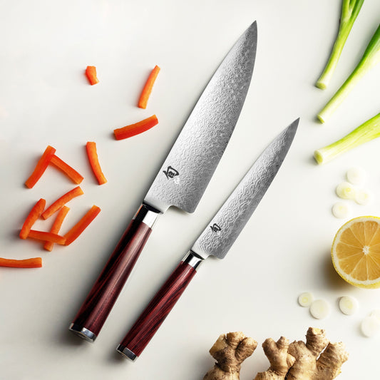 Shun Kohen Dual Core Chef's & Utility Knife Set with Sheaths & Case