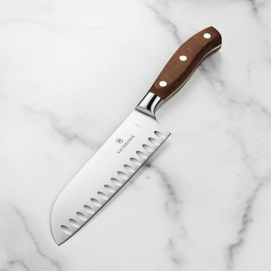 Victorinox Grand Maitre Wood 7" Hollow Edge Santoku Knife