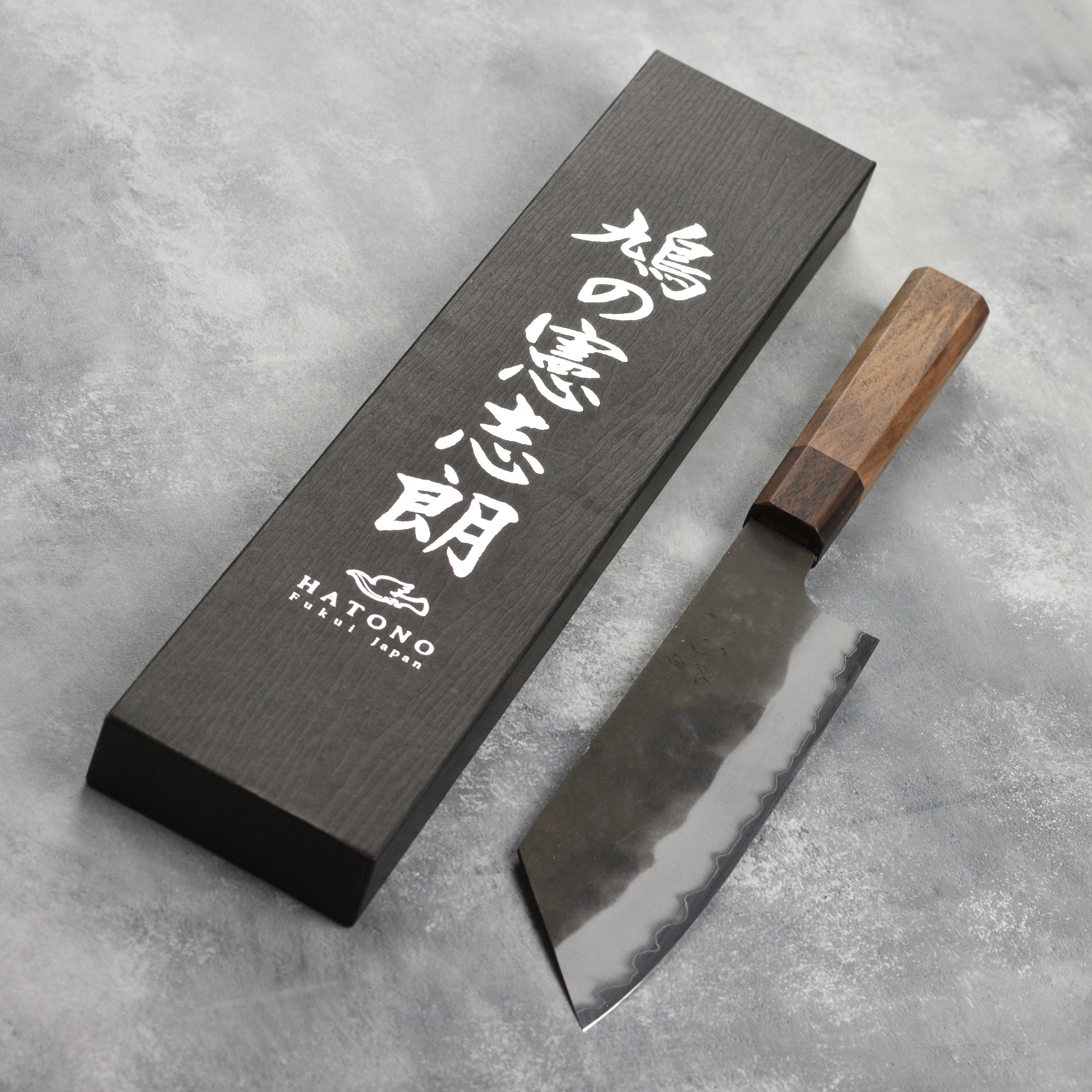 Hatono Aogami Super Kurouchi Stainless Clad 7" Bunka