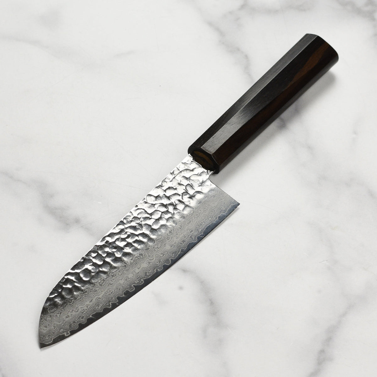 Takayuki Tsuchime Damascus 6.7" Santoku with Ebony Handle