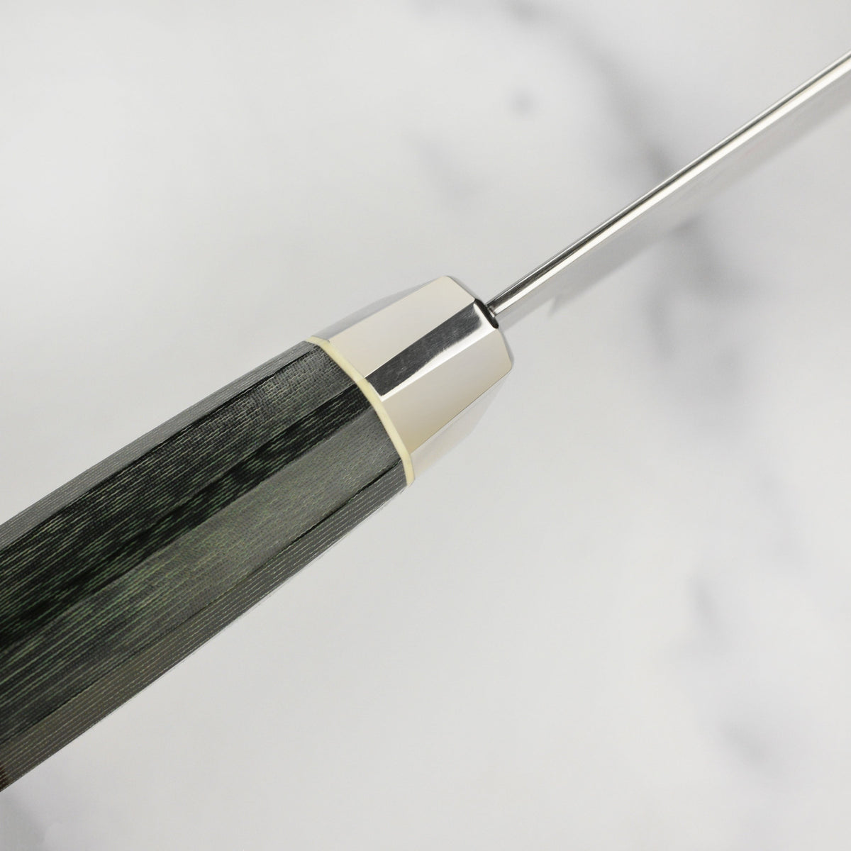 Zanmai Revolution SG2 7" Santoku Knife with Green Micarta Handle