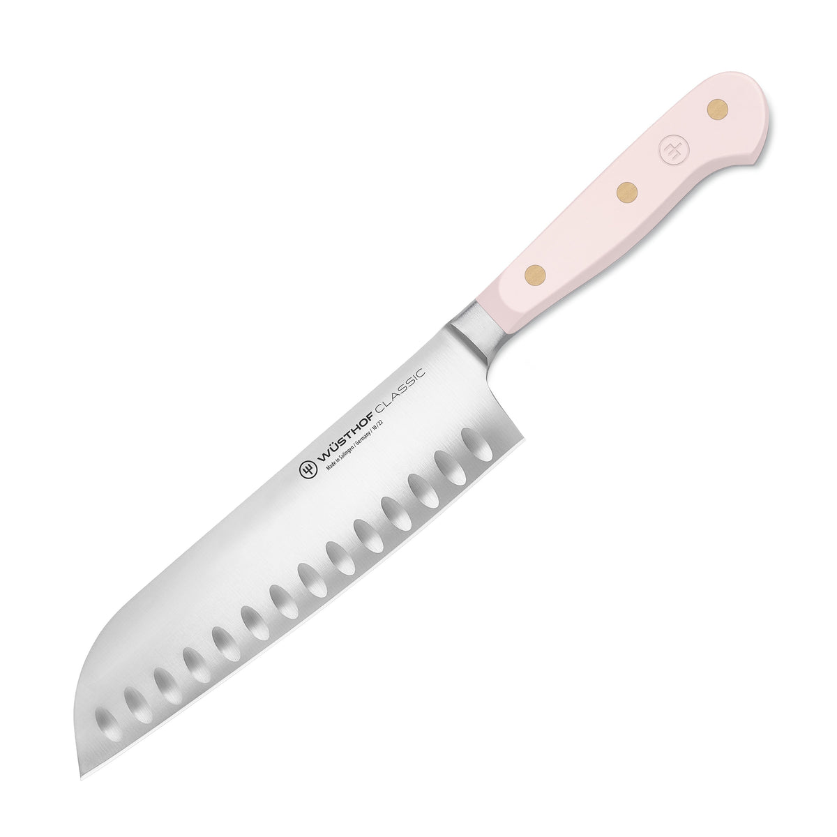 Wusthof Classic Pink Himalayan Salt 7" Hollow Edge Santoku Knife