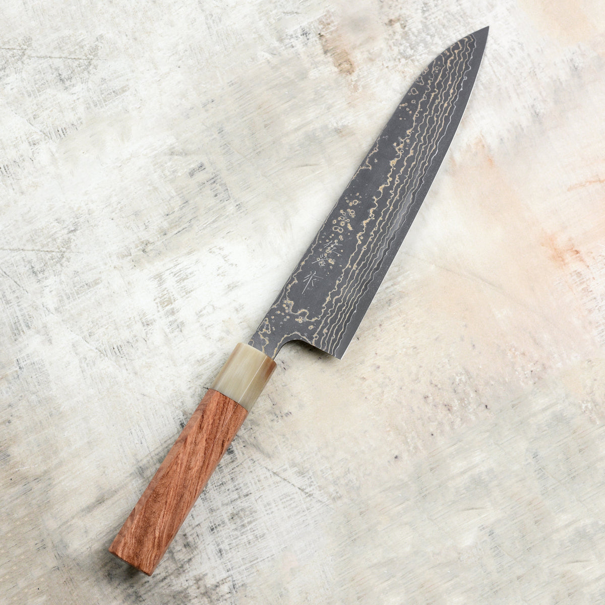 Saji Black Gold Damascus 8.25" Gyuto, Quince Wood