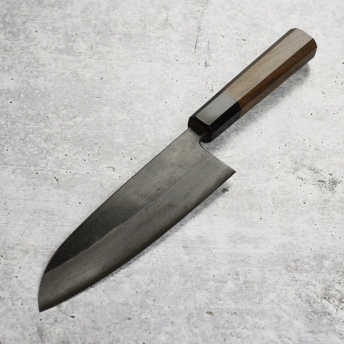 Hatsukokoro Kumokage Aogami Kurouchi Damascus 7" Santoku