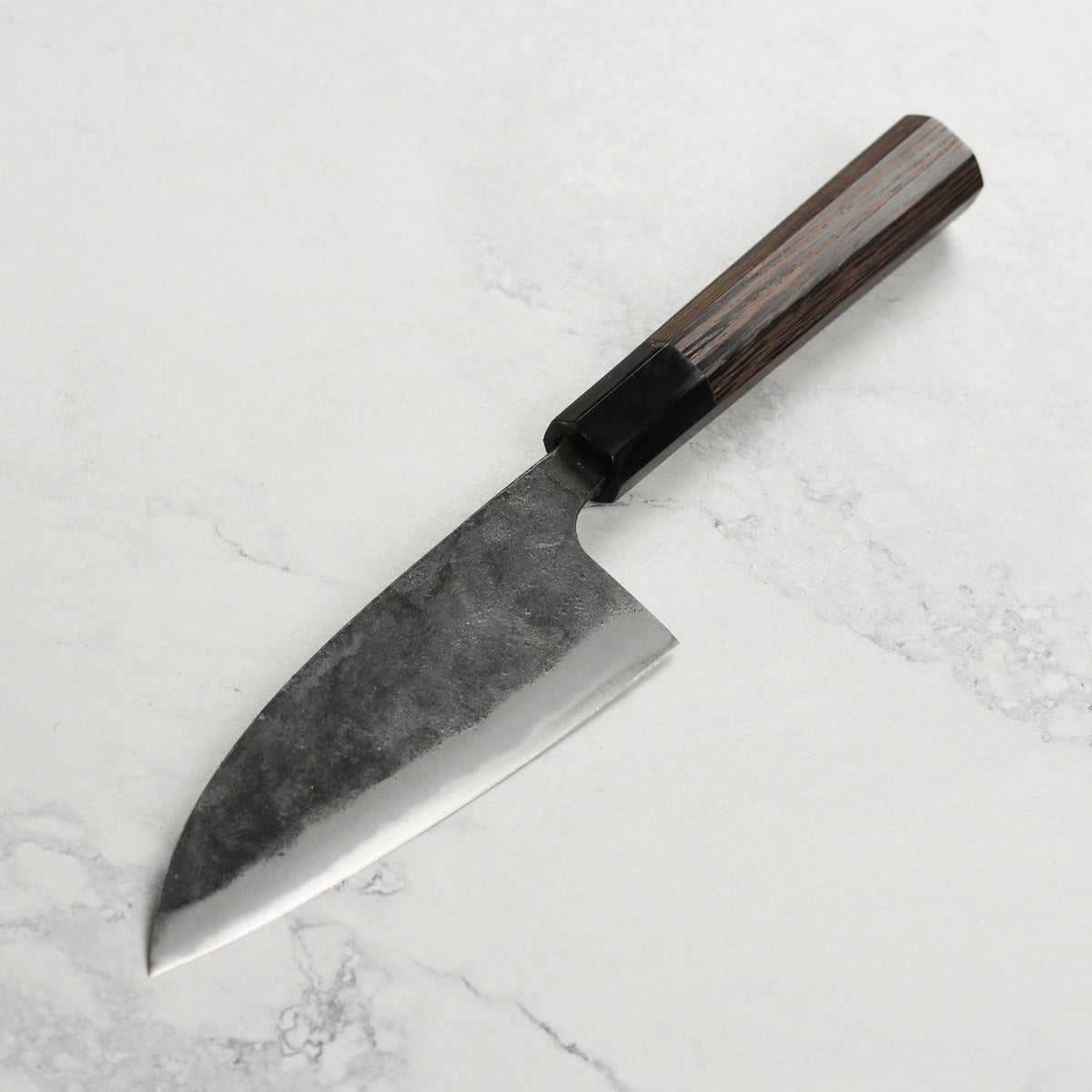 Hatsukokoro Kurokaze Aogami #2 Kurouchi 5.9" Double Bevel Deba, Wenge