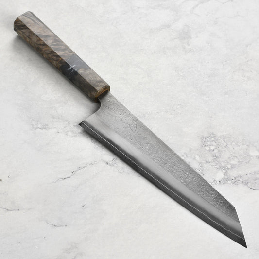 Yoshikane SKD Nashiji Stainless Clad 8.25" Kiritsuke, Stabilized Birch