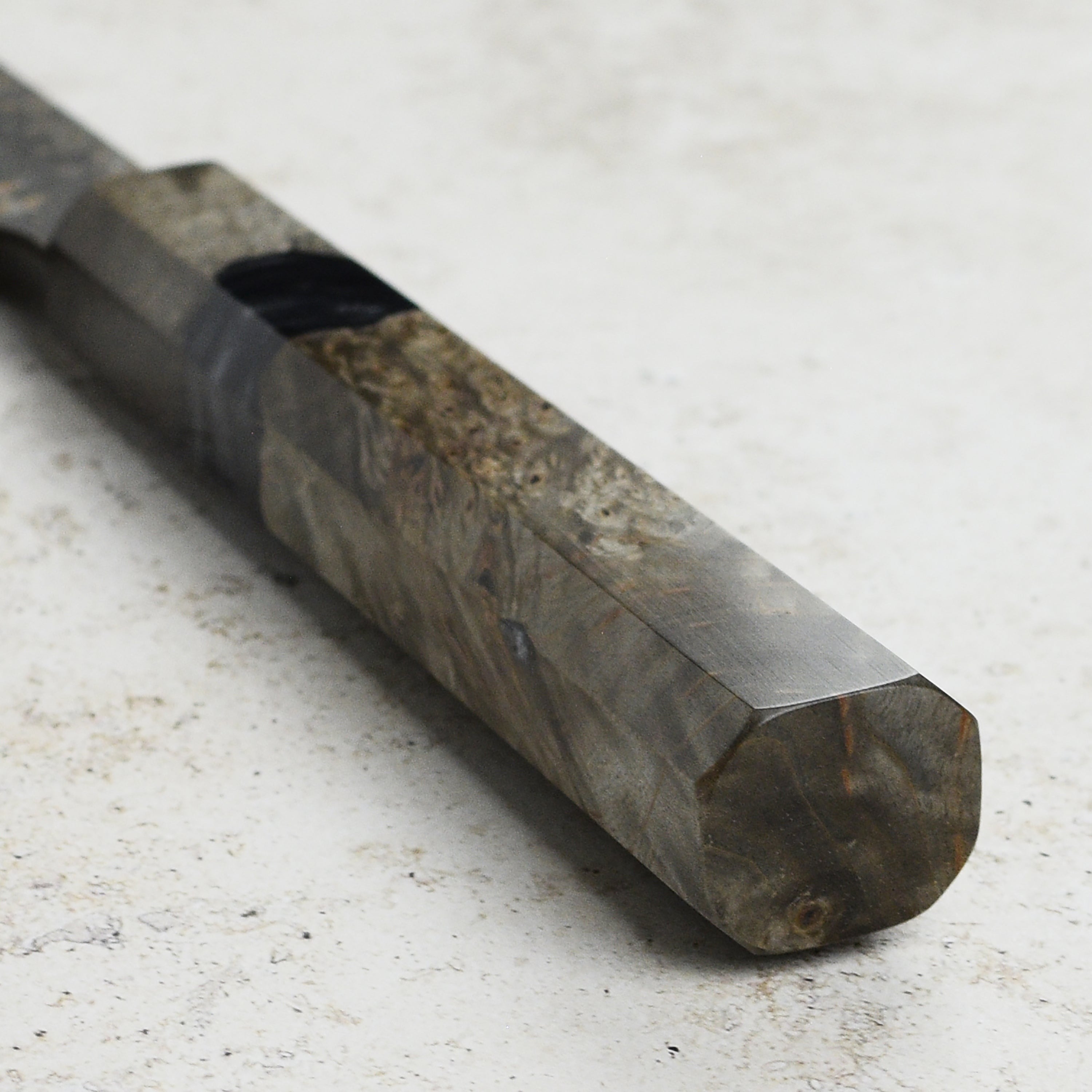 Saji Black Gold Damascus 8.25" Gyuto, Stabilized Birch