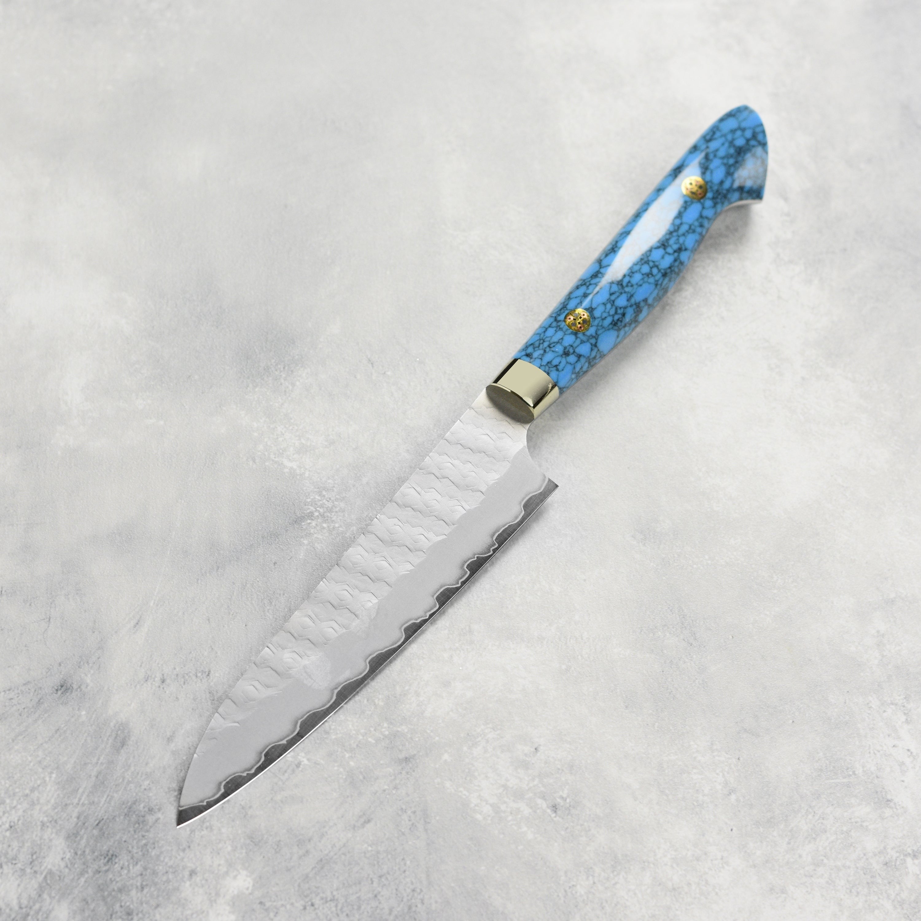 Nigara SG2 Migaki Tsuchime 5.9" Petty, Blue Turquoise