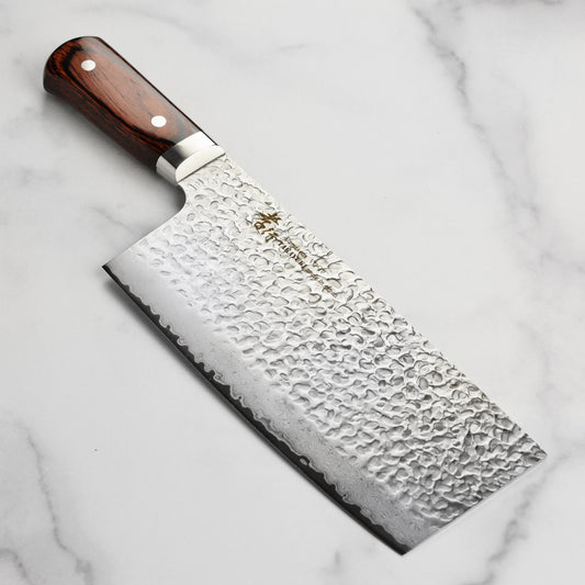 Takayuki Hammered Damascus 7.7" Chinese Chef's Knife