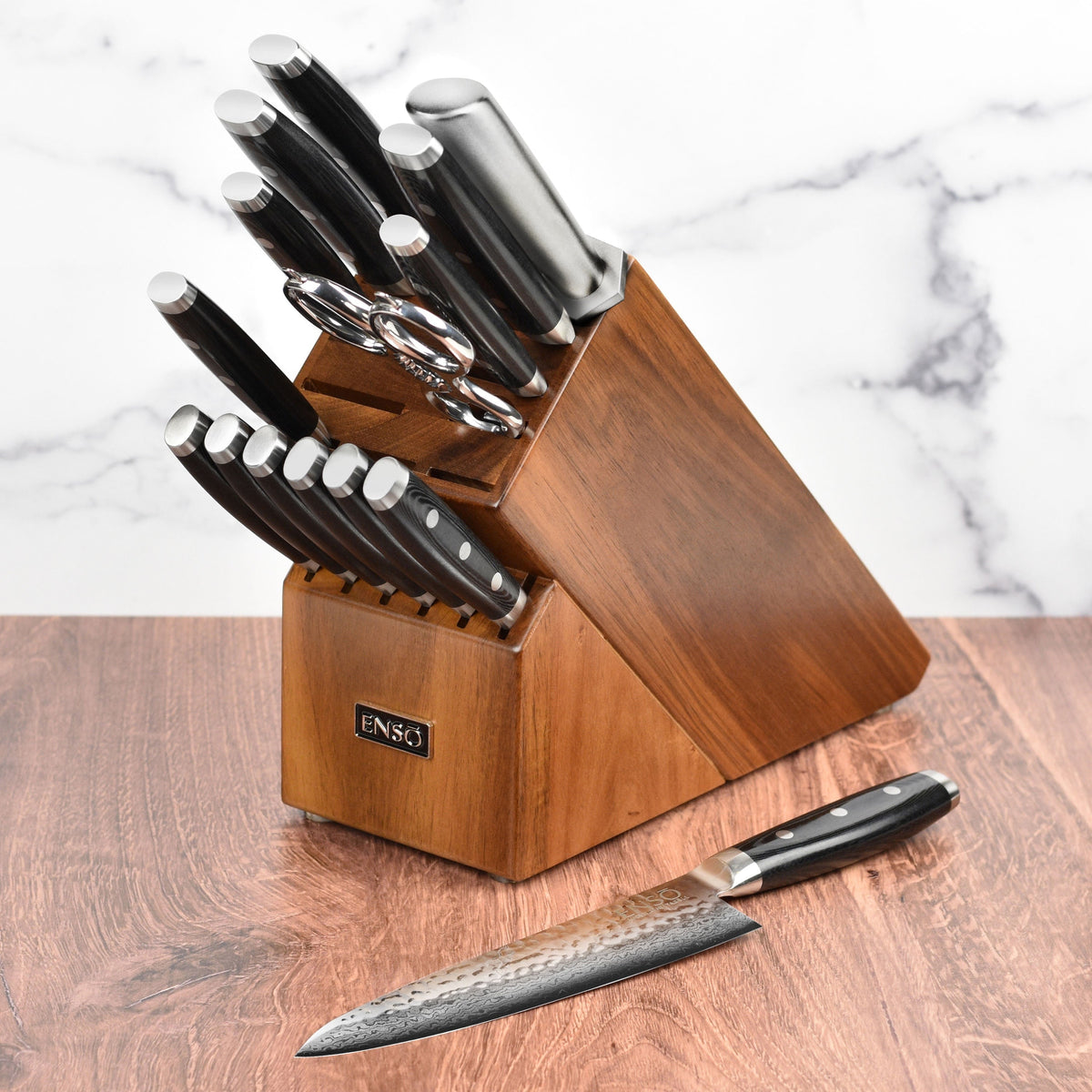 Enso HD 16 Piece Acacia Knife Block Set